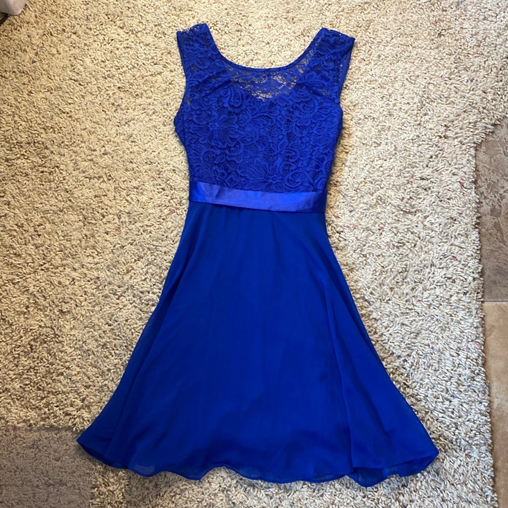 Bery Love - Blue Lace Mid Length Dress